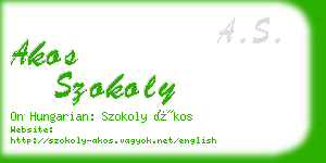 akos szokoly business card